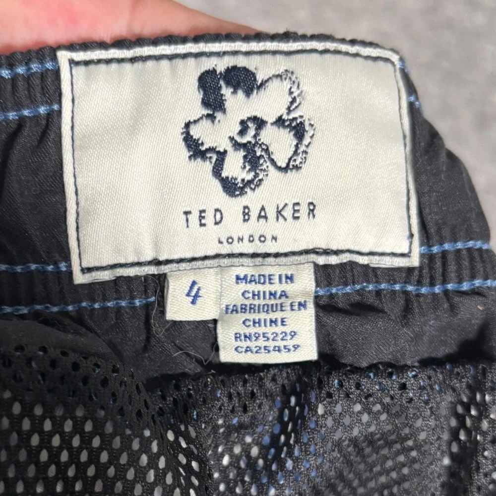 Ted Baker London Salco Geometric Print Swim Shorts Blue White Mens Size 4 L